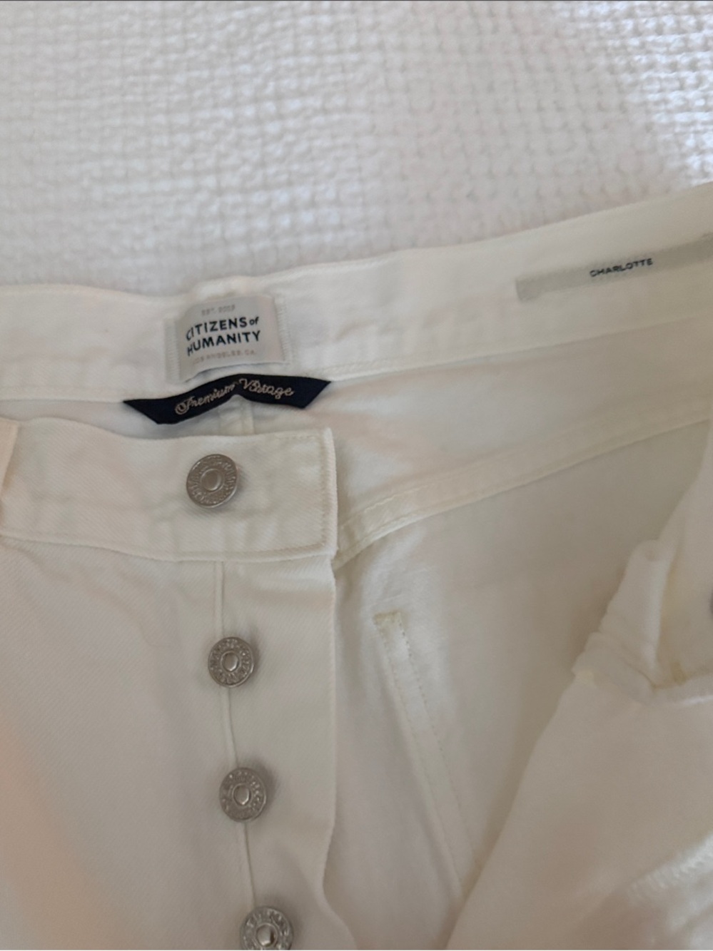 Citizens Of Humanity White High-Rise Button-Fly Jeans